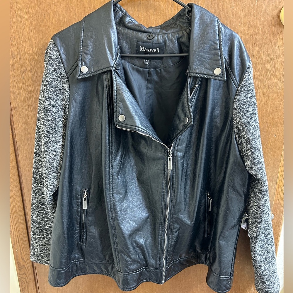 Maxwell Studio Mixed Media Faux Leather Jacket
